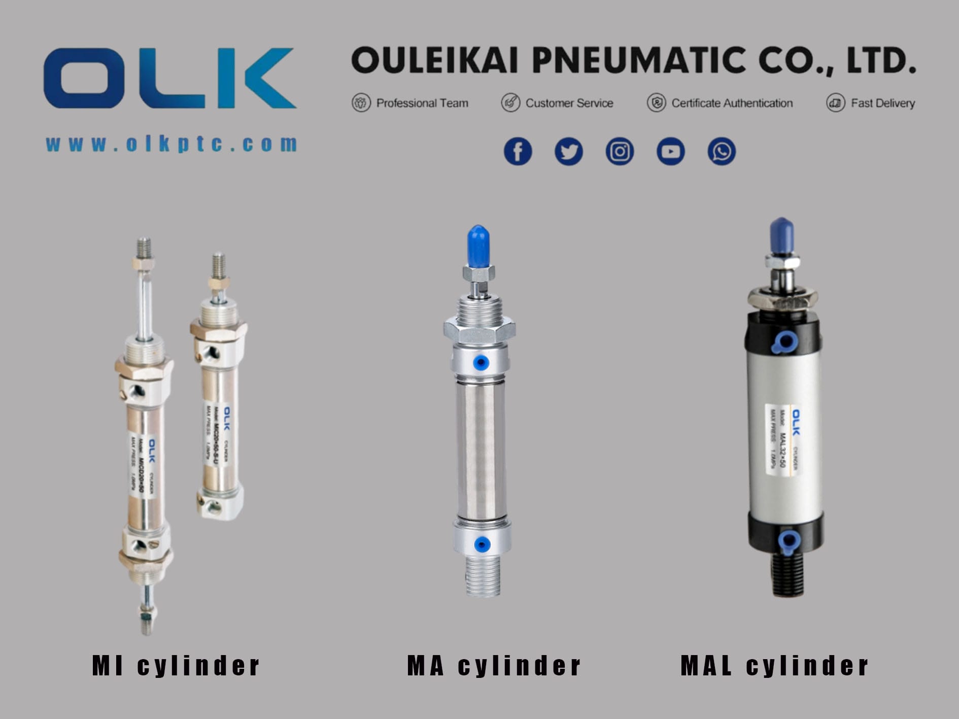 Kuo skiriasi MINI cilindrų modeliai MA,MI ir MAL, tinkami pramoninei automatikai?